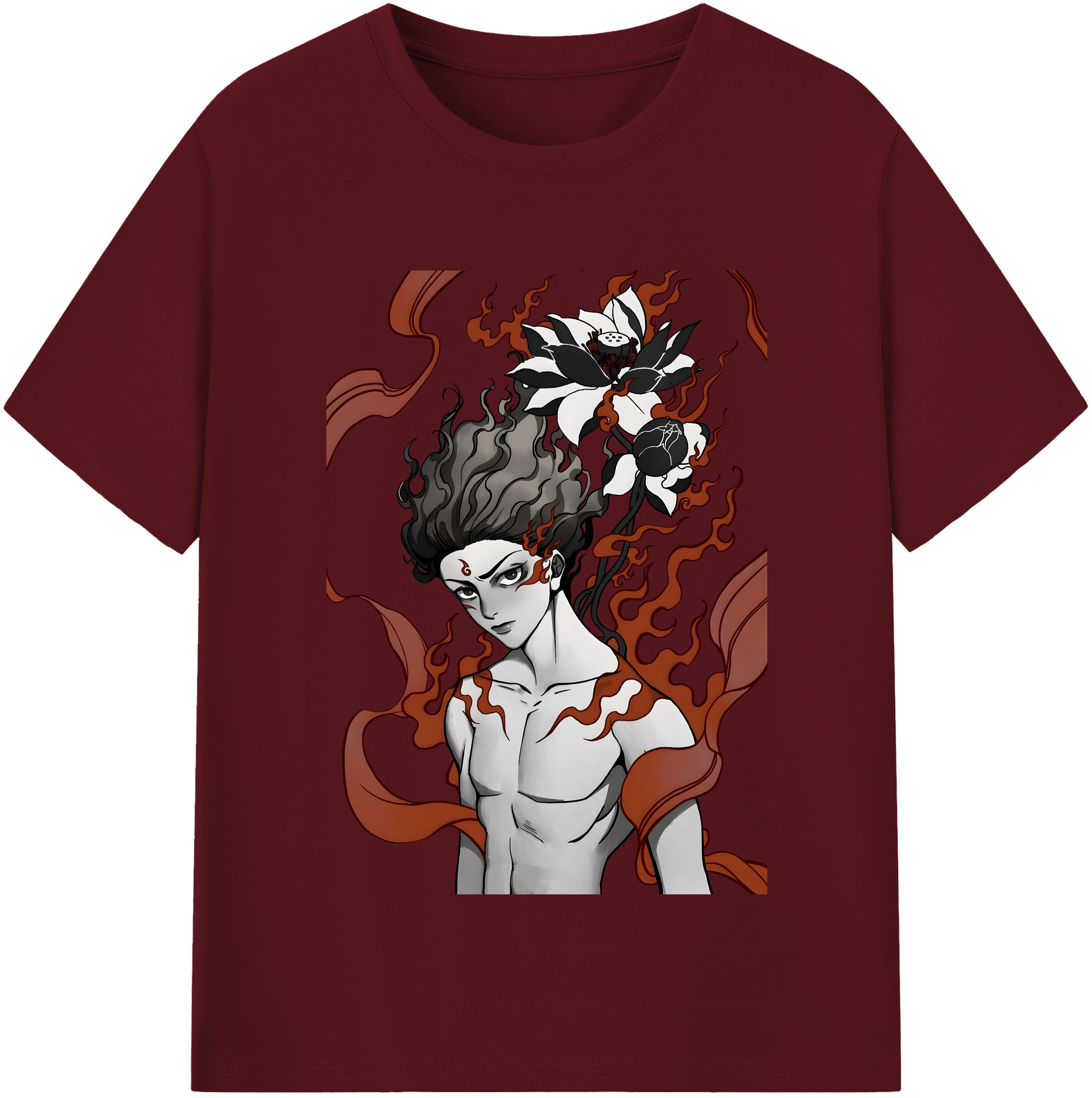 （画像用） Ne Zha 2 ナタ 魔童の大暴れ 綿100％半袖Tシャツ（フロントプリント）